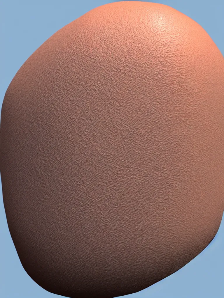 Image similar to simple 3 d primitive tube shape, texture - mapped with pale peach - colored human skin, realistic colors and details, straight smooth vertical, highly realistic bump map, surface painter, 4 k, renderman