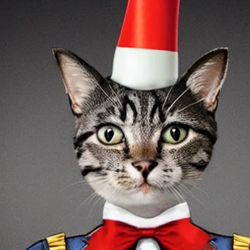 Prompt: the cat in the hat as the dictator of germany