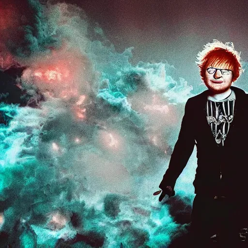 Prompt: ed sheeran caught in a nuclear blast