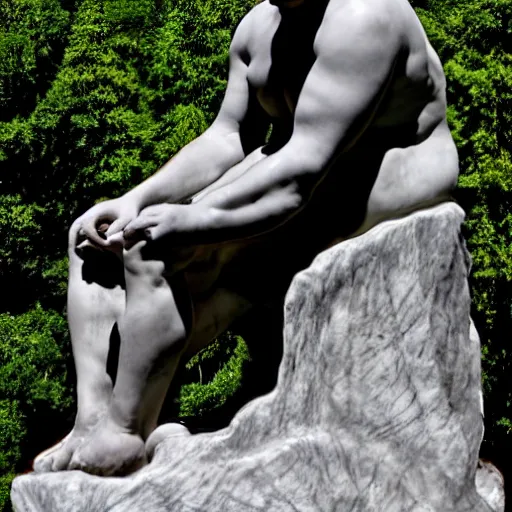 Image similar to andy richter, by auguste rodin, marble