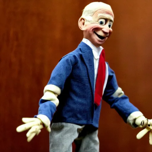 Image similar to howdy doody puppet marionette, as joe biden