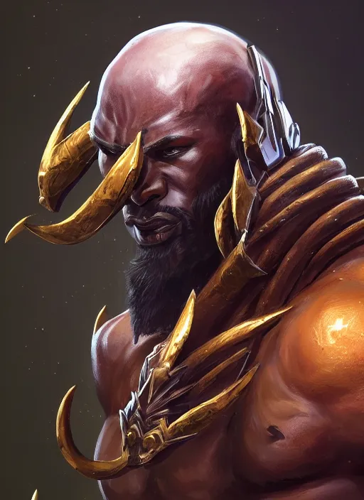 Image similar to a highly detailed illustration of berserker african god of lightning, muscular, intricate, elegant, highly detailed, centered, digital painting, artstation, concept art, smooth, sharp focus, league of legends concept art, WLOP