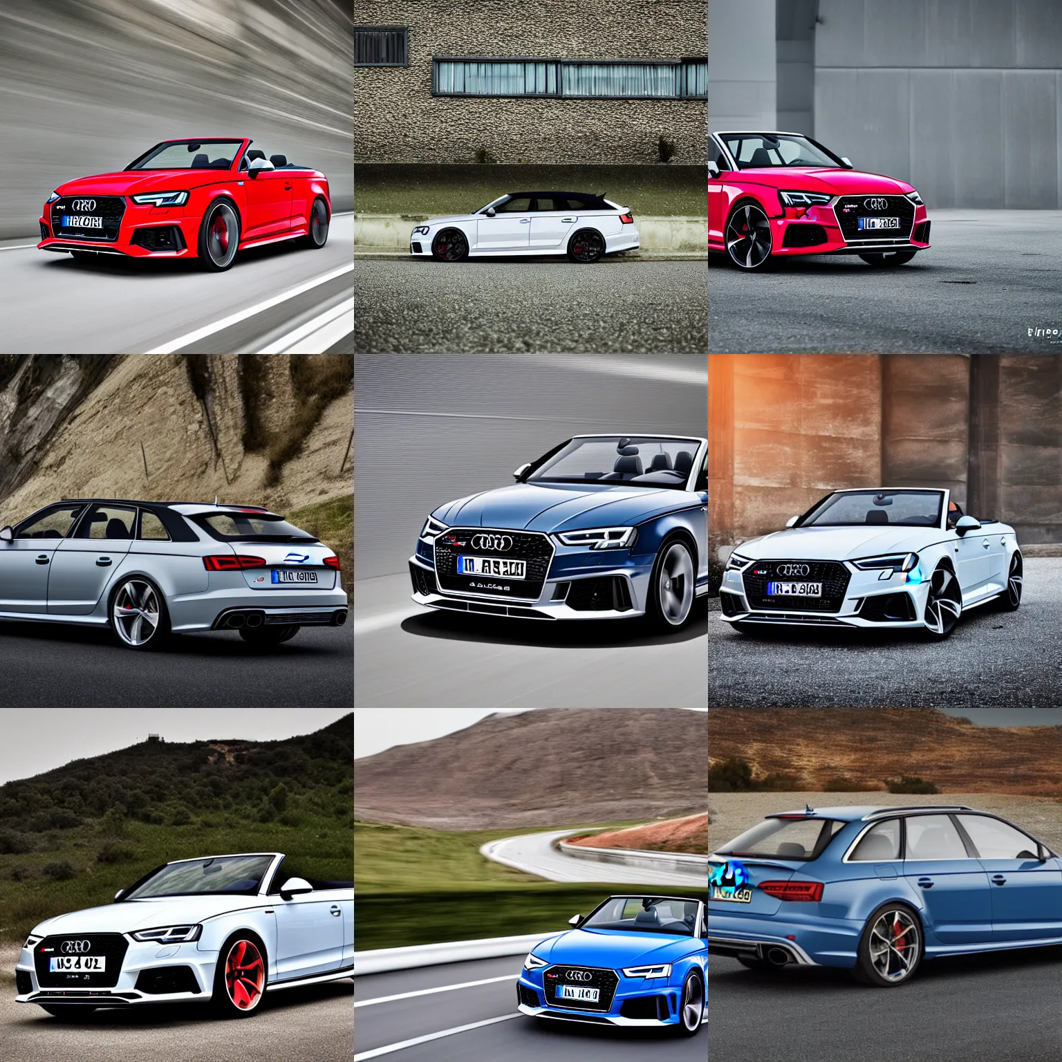 Prompt: Audi RS4 Avant, convertible, photography, 4k