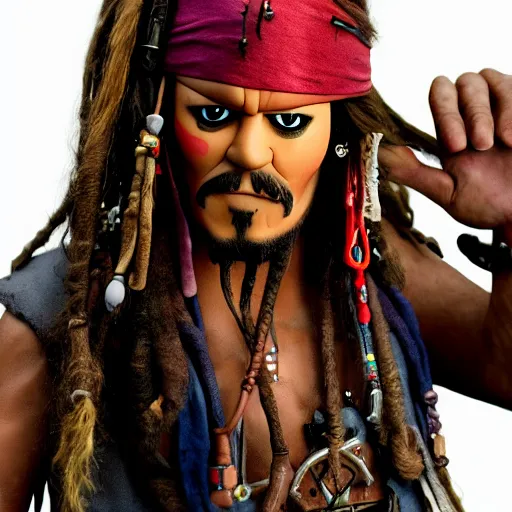 Image similar to A still of Jack Sparrow as a muppet, photo real, photographic, photograph, artstation, trending, award winning, epic lighting, featured