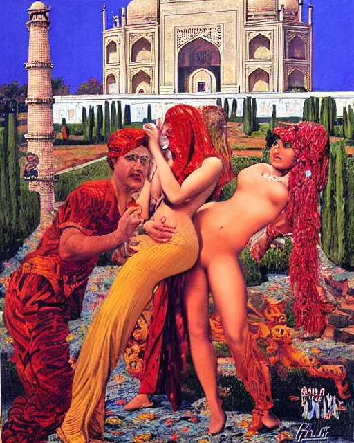 Image similar to tuesday weld visits the taj mahal by virgil finlay and basil gogos and francine van hove, bbwchan