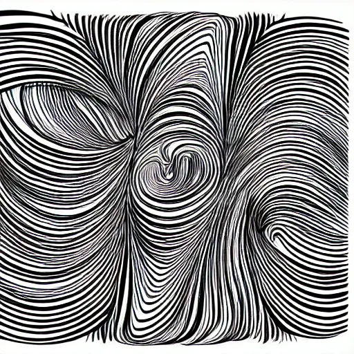 Image similar to a black and white generative line - art drawing