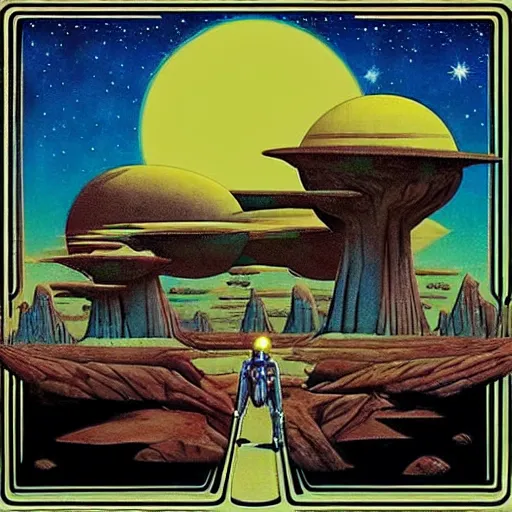 Prompt: progressive rock album cover of Star Wars, in the style of Roger Dean