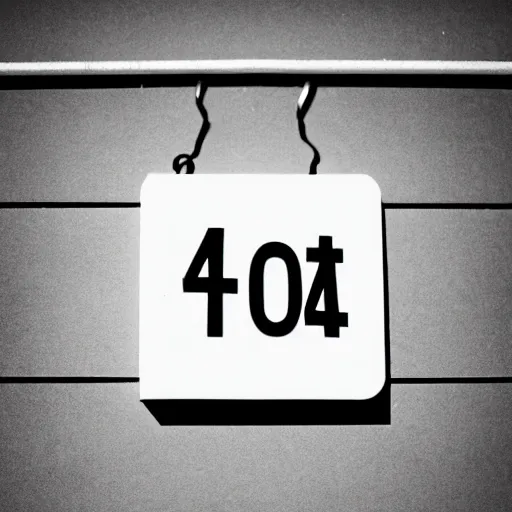 Image similar to white paper sign that says in black letters « error 4 0 4 », photography