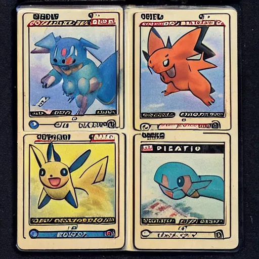 Prompt: a 1 9 4 5 pokemon card, unique design