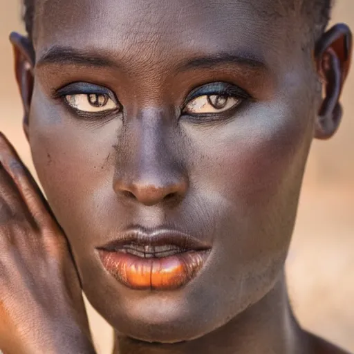 Prompt: Award winning photo of an african model