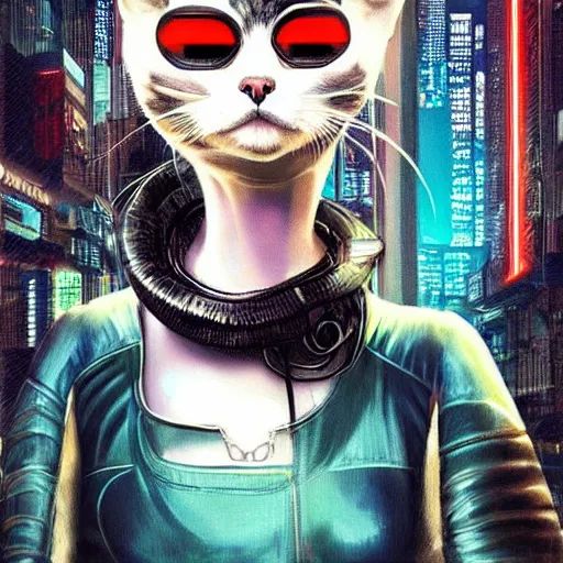 Image similar to cyberpunk cat