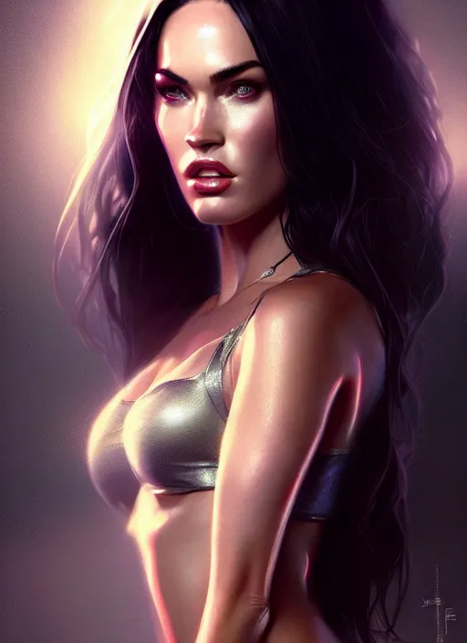 Prompt: portrait of battlefield 2 0 4 2 megan fox, intricate, elegant, glowing lights, highly detailed, digital painting, artstation, glamor pose, concept art, smooth, sharp focus, illustration, art by artgerm and greg rutkowski, artey freytag