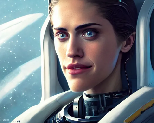 Prompt: highly detailed portrait of allison williams as an android in a space shuttle, in detroit : become human, stephen bliss, unreal engine, fantasy art by greg rutkowski, loish, rhads, ferdinand knab, makoto shinkai and lois van baarle, ilya kuvshinov, rossdraws, tom bagshaw, global illumination, radiant light, detailed and intricate environment