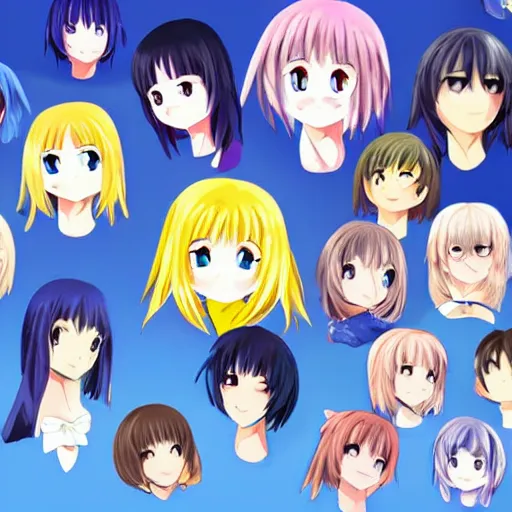Premium Vector | Set of kawaii expression design. anime emoji illustration
