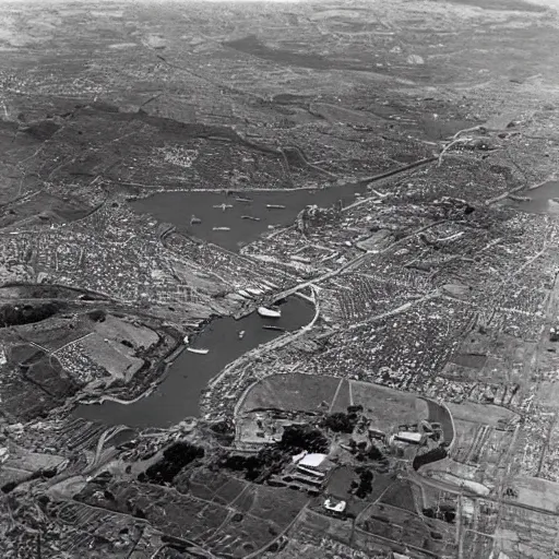 Image similar to an aerial photo of bombed italy