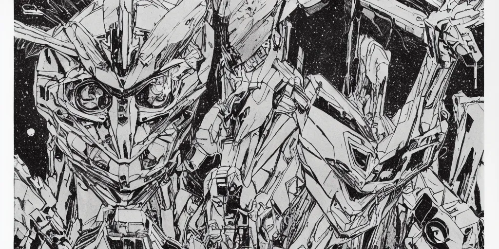 Prompt: grainy risograph drawing of gigantic huge evangelion face with a lot of details - like mech covered ooze, by moebius and dirk dzimirsky, close - up wide portrait