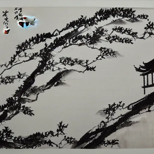 Prompt: beginning of autumn, Traditional Chinese ink painting style