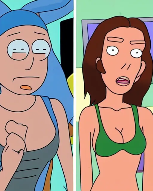 Image similar to megan fox in rick and morty