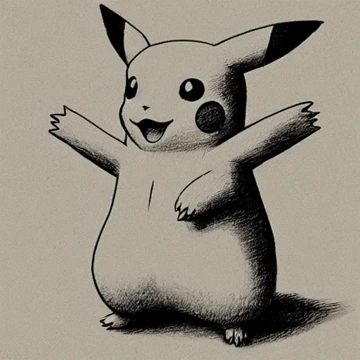 Image similar to pikachu drawn by leonardo da vinci