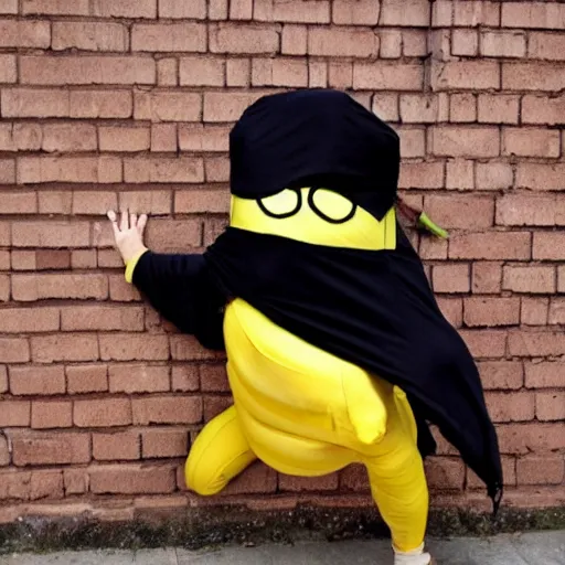 Image similar to a banana dressed as a ninja