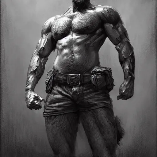 Prompt: portrait of a rugged ranger, muscular, upper body, hairy torso, detailed detailed detailed hands hands hands hands, D&D, fantasy, bare bare bare bare thighs thighs thighs intricate, elegant, highly detailed, digital painting, artstation, concept art, smooth, sharp focus, illustration, art by greg rutkowski