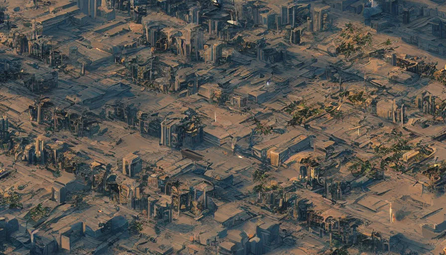 Prompt: Digital painting of destroyed Central Los Angeles covered by vegeration, hyperdetailed, artstation, cgsociety, 8k