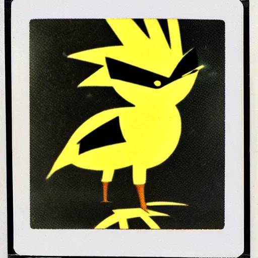 Prompt: 1 9 5 0 s polaroid picture of zapdos