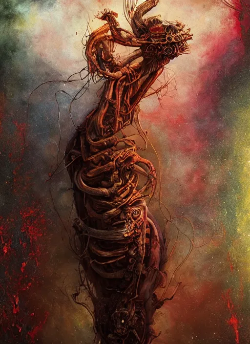 Image similar to the caterpillar, death tarot card, highly detailed, cinematic, 8 k, by megan duncanson, benjamin lacombe, adrian borda, stanley artgermm, tom bagshaw, craig mullins, carne griffiths, ayami kojima, beksinski, giger, trending on deviantart, hyper detailed, horror, full of colour