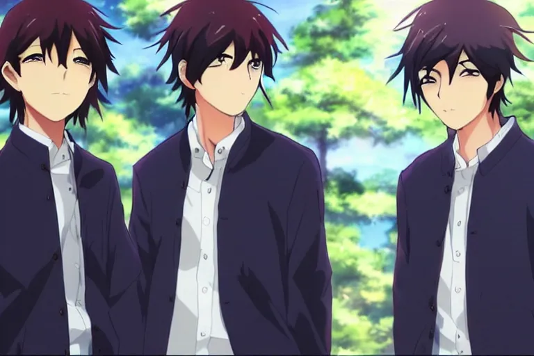 Two anime handsome men, Makoto Shinkai | Stable Diffusion | OpenArt