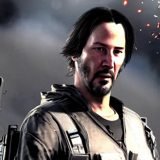 Image similar to Keanu reeves in Call of duty 4K quality