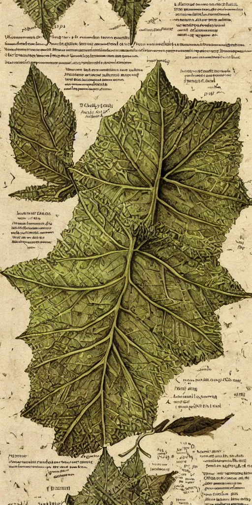 Prompt: scan of the leaves of an old cursed herbarium, by john howe, infographic, textbook, marginalia