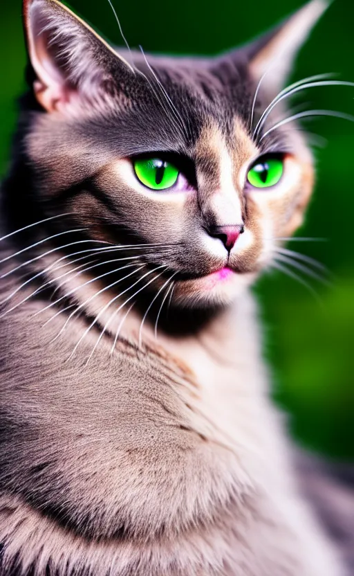 Image similar to 8 k uhd this cat has too many mouths to feed, anime, soft warm ambient light