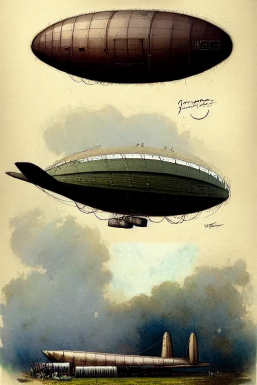 Image similar to (((((1950s airship blimp dirigible . muted colors.))))) by Jean-Baptiste Monge !!!!!!!!!!!!!!!!!!!!!!!!!!!