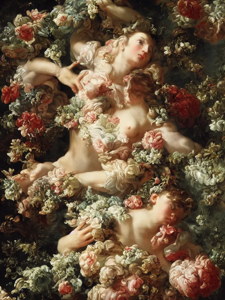 Prompt: abundance springing from division dramatic, elaborate emotive Baroque and Rococo styles to emphasise beauty as a transcendental, 8k image, ultrarealistic