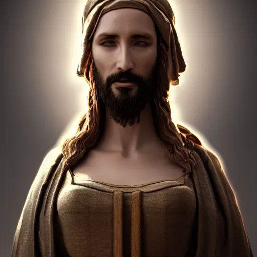 Image similar to Jesus's wife, artistic rendering, biblical clothing, highly detailed, sharp focus, cinematic lighting, trending on artstation