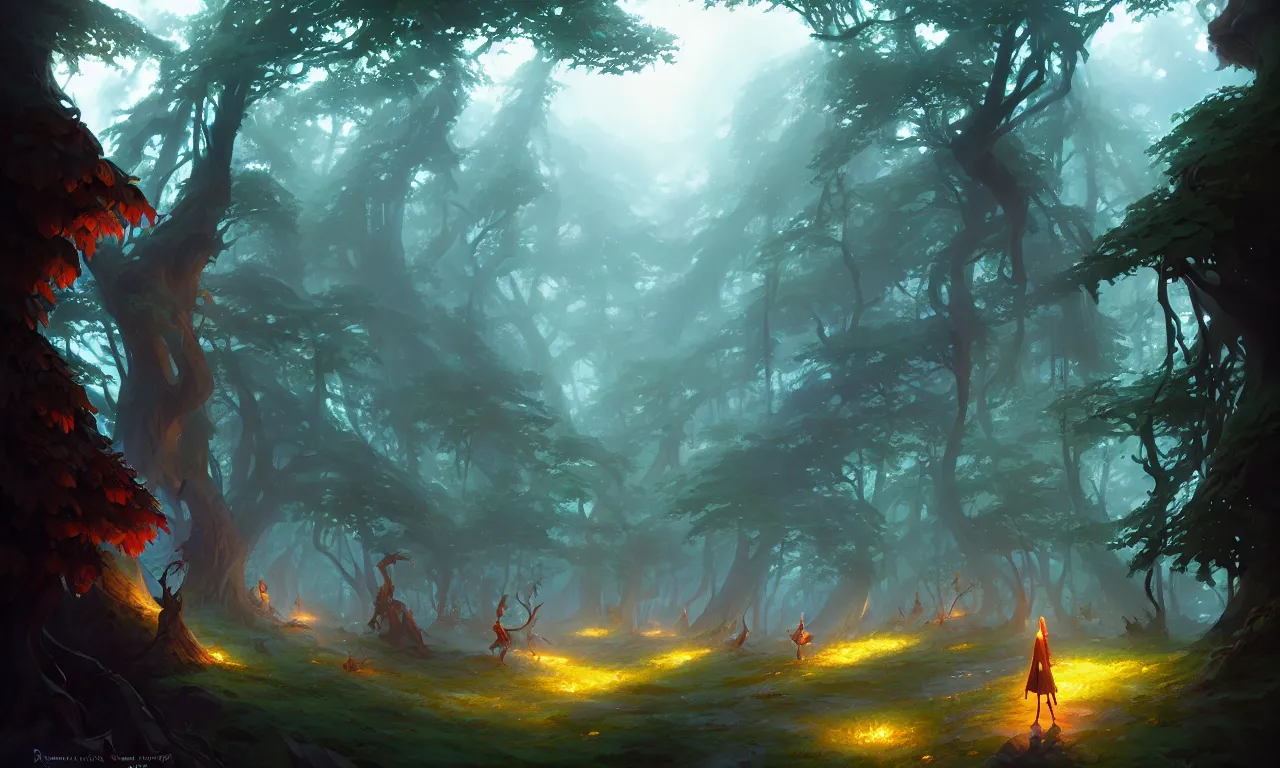 fantasy elven forest, behance hd by Jesper Ejsing, by