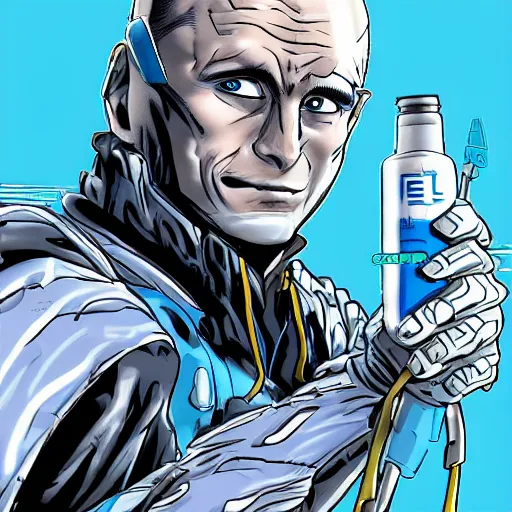 mr freeze holding a compressed air can upside down art Stable Diffusion