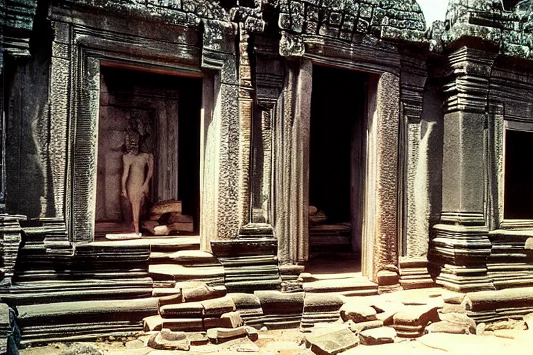 Image similar to Reconstructed Angkor Wat colorized photography from 1920