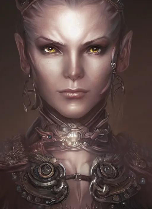 Prompt: a higly detailed airbrush fulll - size portrait painting of a fantasy character, fantasy portrait, pinterest, baldur's gate, dynamic lighting, ambient lighting, deviantart