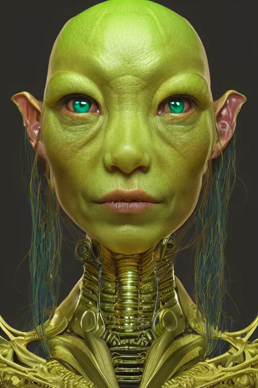 Prompt: portrait of a jade alien, intricate, dystopian toy, sci-fi, extremely detailed, digital painting, sculpted in zbrush, artstation, concept art, smooth, sharp focus, illustration, chiaroscuro lighting, golden ratio, incredible art by artgerm and greg rutkowski and alphonse mucha and simon stalenhag