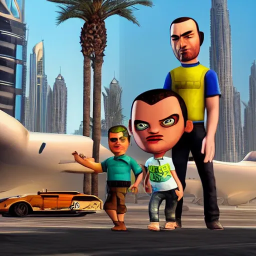 Prompt: gta : dubai by pixar