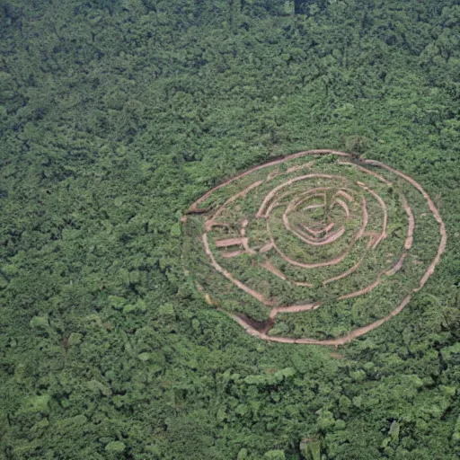 Image similar to an architectural plan view of a labyrinth of the deforestation in amazona crisis, cut trunks