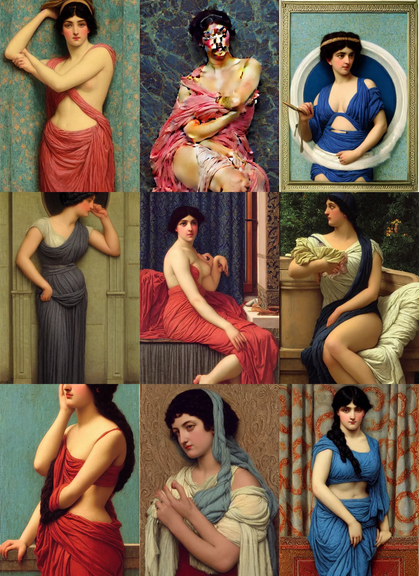 Prompt: painting by john william godward