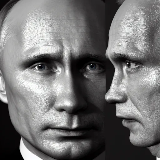 Image similar to a closeup photorealistic gay vladamir putin photograph. make up. joyful. fine detail. 4 k hd, trending on artstation, featured on behance, well - rendered, extra crisp, features intricate detail, epic composition and the style of unreal engine.