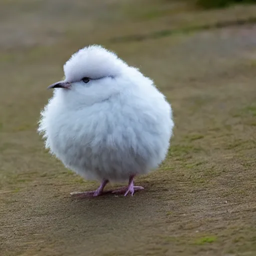 Prompt: a small fluffy round bird.