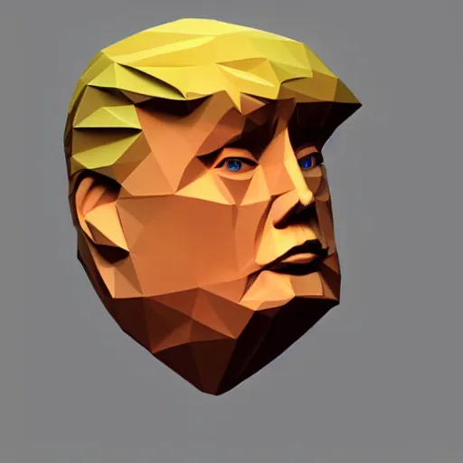 Prompt: low poly donald trump