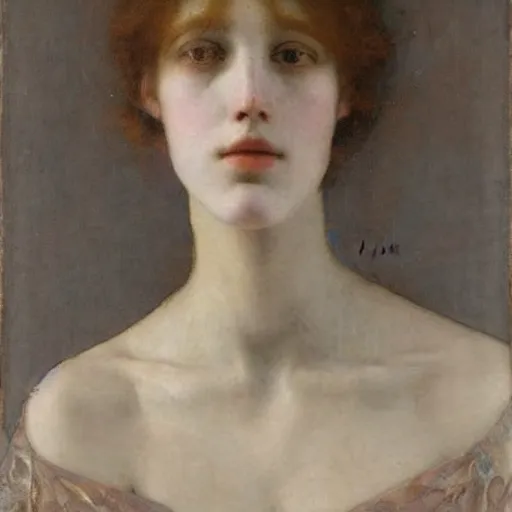 Prompt: portrait of a woman, by edgard maxence, mythological figure, divine, heavenly, beautiful, elegant, ethereal