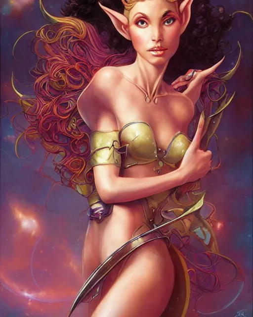 Image similar to a beautiful elf princess by julie bell and Ross Tran and Michael Whelan