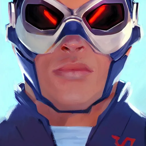 Image similar to greg manchess portrait painting of scott summers aka cyclops as overwatch character, medium shot, asymmetrical, profile picture, organic painting, sunny day, matte painting, bold shapes, hard edges, street art, trending on artstation, by huang guangjian and gil elvgren and sachin teng