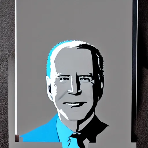 Image similar to individual furry biden silk screen portrait beeple style